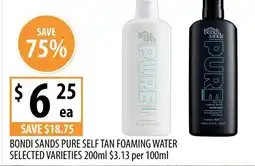 Supabarn Bondi sands pure self tan foaming water selected varieties offer