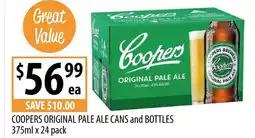 Supabarn Coopers original pale ale cans and bottles offer