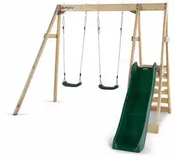 BIG W Plum Tamarin Wooden Playcenter Slide and Swings offer