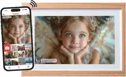 BIG W Momnt 10.1-Inch Frameo Digital Wood Photo Frame - Natural offer