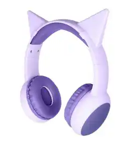 BIG W Techxtras Wired Headphones with Detachable Cat Ears - Purple offer
