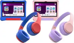BIG W AIWA 10.1” WiFi Tablet with Protective Case & Bonus Bluetooth Headphones - Blue or Pink offer