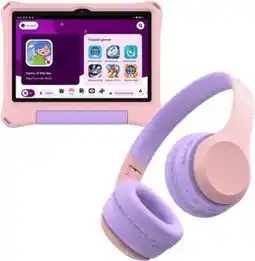 BIG W AIWA 10.1” WiFi Tablet with Protective Case & Bonus Bluetooth Headphones - Pink offer