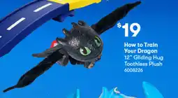 BIG W How to train your dragon 12" gliding hug toothless plush offer