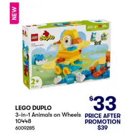 BIG W Lego duplo 3-in-1 animals on wheels price after offer