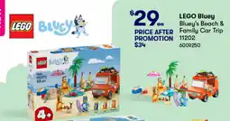BIG W Lego bluey bluey's beach & family car trip offer