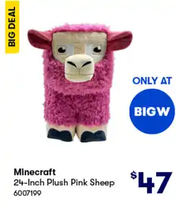 BIG W Minecraft 24-inch plush pink sheep offer