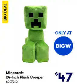 BIG W Minecraft 24-inch plush creeper offer