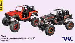 BIG W Assorted jeep wrangler rubicon 1:8 rc offer
