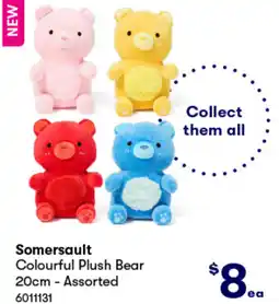 BIG W Colourful plush bear 20cm - assorted offer