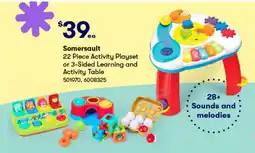 BIG W 22 piece activity playset or 3-sided learning and activity table offer