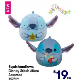BIG W Squishmallows disney stitch 25cm assorted offer