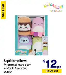 BIG W Squishmallows micromallows 6cm 4 pack assorted offer