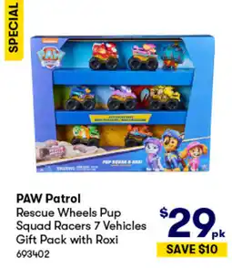 BIG W Paw patrol rescue wheels pup squad racers 7 vehicles gift pack with roxi offer