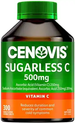 Discount Drug Stores Cenovis Sugarless Vitamin C 500mg 300 Chewable Tablets offer