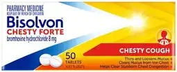 Discount Drug Stores Bisolvon Chesty Forte 50 Tablets offer