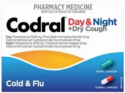 Discount Drug Stores Codral Cold & Flu Day & Night + Dry Cough 48 Capsules offer