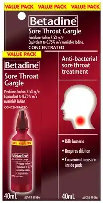 Discount Drug Stores Betadine Concentrated Sore Throat Gargle Value Pack 40mL offer