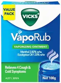 Discount Drug Stores Vicks VapoRub Vaporizing Ointment Value Pack 100g offer