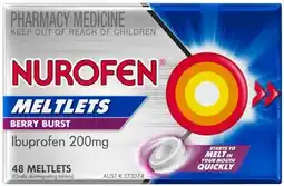 Discount Drug Stores Nurofen Meltlets Berry Burst Flavour 48 Pack offer