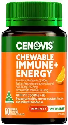 Discount Drug Stores Cenovis Chewable Immune + Energy Orange Flavour 60 Tablets offer