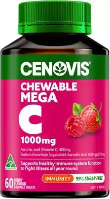 Discount Drug Stores Cenovis Chewable Mega C 1000mg Berry Flavour 60 Tablets offer