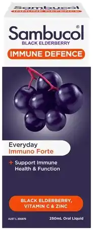 Discount Drug Stores Sambucol Immune Defence Oral Liquid 250mL offer
