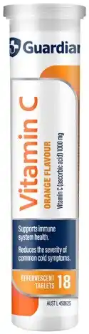 Discount Drug Stores Guardian Vitamin C Orange Flavour 18 Effervescent Tablets offer