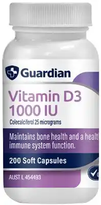 Discount Drug Stores Guardian Vitamin D3 1000IU 200 Capsules offer