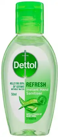 Discount Drug Stores Dettol Antibacterial Instant Hand Sanitiser Refresh 50mL offer
