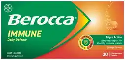 Discount Drug Stores Berocca Immune Daily Defence Orange Flavour 30 Effervescent Tablets offer