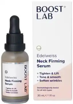 Discount Drug Stores BOOST LAB Edelweiss Neck Firming Serum 30mL offer