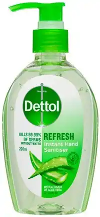 Discount Drug Stores Dettol Antibacterial Instant Hand Sanitiser Refresh 200mL offer