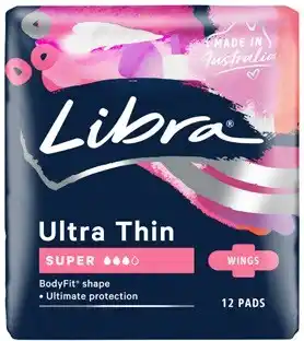 Discount Drug Stores Libra Ultra Thin Super Pads With Wings 12 Pack offer