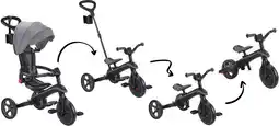 Toymate Globber Explorer Trike 4-in-1 Deluxe Play Black Grey offer