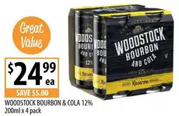 Supabarn WOODSTOCK BOURBON & COLA offer