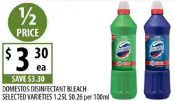 Supabarn Domestos disinfectant bleach selected varieties offer