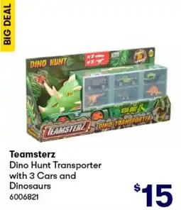BIG W Teamsterz Dino Hunt Transporter with 3 Cars and Dinosaurs offer