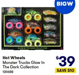 BIG W Hot Wheels Monster Trucks Glow In The Dark Collection offer