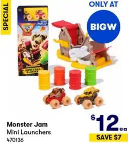 BIG W Monster Jam Mini Launchers offer
