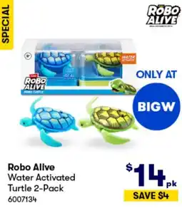BIG W Robo Alive Water Activated Turtle 2-Pack offer