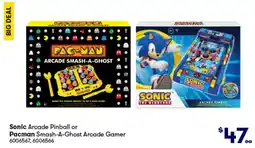 BIG W Sonic Arcade Pinball or Pacman Smash-A-Ghost Arcade Gamer offer