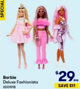BIG W Barbie Deluxe Fashionista offer