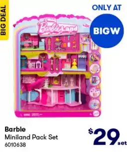 BIG W Barbie Miniland Pack Set offer