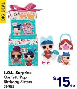 BIG W L.O.L. Surprise Confetti Pop Birthday Sisters offer