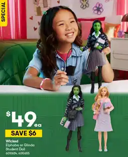 BIG W Wicked Elphaba or Glinda Student Doll offer
