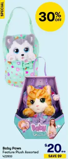 BIG W Baby Paws Feature Plush Assorted offer