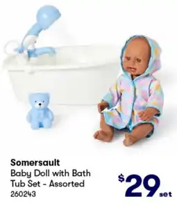 BIG W Baby Doll with Bath Tub Set-Assorted offer