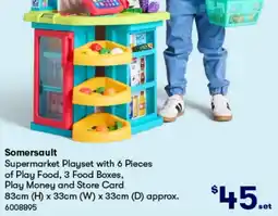 BIG W Supermarket Playset with 6 Pieces of Play Food, 3 Food Boxes, Play Money and Store Card offer