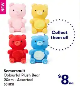 BIG W Somersault Colourful Plush Bear offer